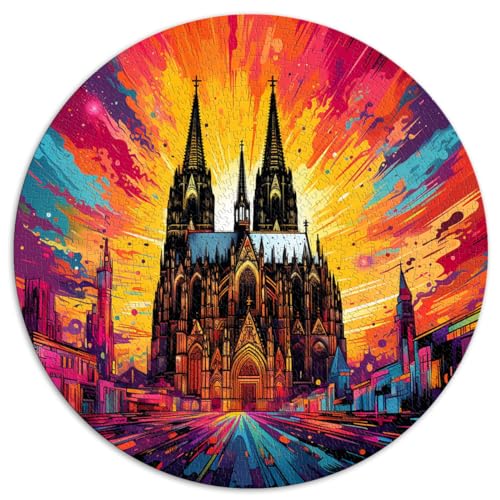 Puzzle 1000 Teile, Kölner Dom, kreatives rundes Puzzle für Erwachsene und Kinder, Papppuzzle, Lernspiel für Erwachsene und Kinder, Größe: 67,5 x 67,5 cm Puzzle 1000 Teile, Kölner Dom, kreatives rundes Puzzle für Erwachsene und Kinder, Papppuzzle, Lernspiel für Erwachsene und Kinder, Größe: 67,5 x 67,5 cm von HBHGYMA