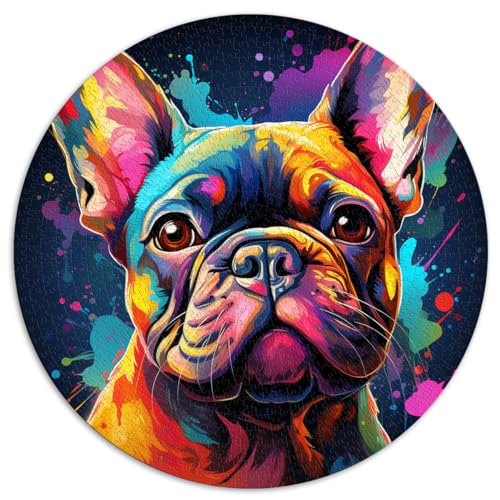 Puzzle für Erwachsene und Kinder, 1000 Teile, Französische Bulldogge, runde Puzzles, für Erwachsene und Kinder ab 12 Jahren, Papppuzzles, Spaß für zu Hause, Geburtstagsgeschenk, Reisegeschenk, Puzzle für Erwachsene und Kinder, 1000 Teile, Französische Bulldogge, runde Puzzles, für Erwachsene und Kinder ab 12 Jahren, Papppuzzles, Spaß für zu Hause, Geburtstagsgeschenk, Reisegeschenk, von HBHGYMA