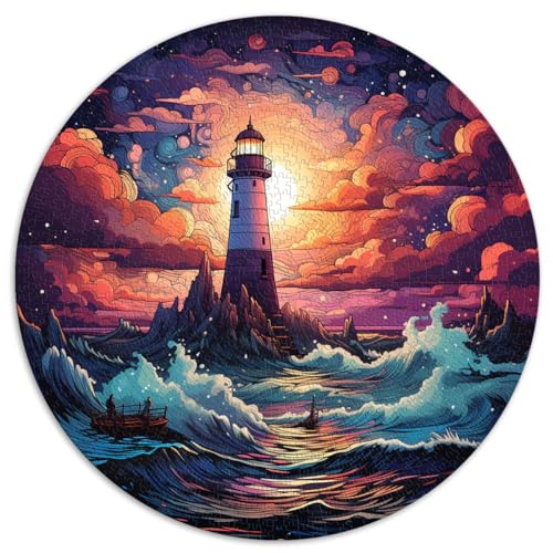 Puzzle mit 1000 Teilen, einsamer Leuchtturm, kreatives rundes Puzzle für Erwachsene und Kinder ab 12 Jahren, Kartonpuzzle, Spielzeug-Wanddekoration. Größe: 67,5 x 67,5 cm Puzzle mit 1000 Teilen, einsamer Leuchtturm, kreatives rundes Puzzle für Erwachsene und Kinder ab 12 Jahren, Kartonpuzzle, Spielzeug-Wanddekoration. Größe: 67,5 x 67,5 cm von HBHGYMA