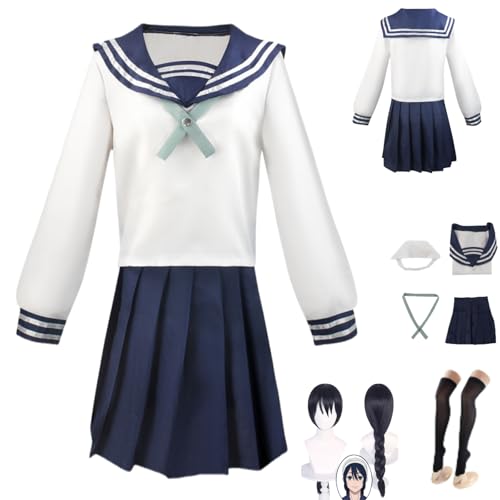 HBQC Anime Cosplay Kostüm Jujutsu Kaisen Amanai Riko Full Set Perücke Set Erwachsene Halloween Karneval Party von HBQC
