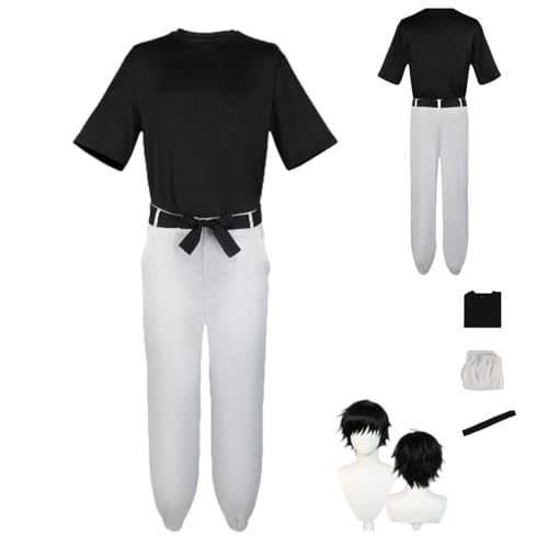 HBQC Anime Cosplay Kostüm Jujutsu Kaisen Fushiguro Touji voll Set Perücke Set Erwachsene Halloween Karneval Party von HBQC
