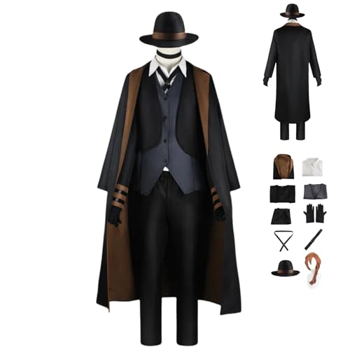 HBQC Anime Rollenspiel Kostüm Bungo Stray Dogs' Nakahara ChuuyacospIay Kostüm Komplettset Perücken Kostüm Erwachsene Fashion Halloween Karneval Party Dress-up von HBQC