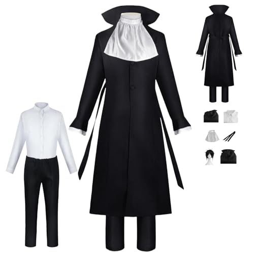 HBQC Anime Rollenspiel Kostüm Bungo Stray Dogs'Ryunosuke AkutagawacospIay Kostüm Komplettset Perücken Kostüm Erwachsene Fashion Halloween Karneval Party Dress-up von HBQC