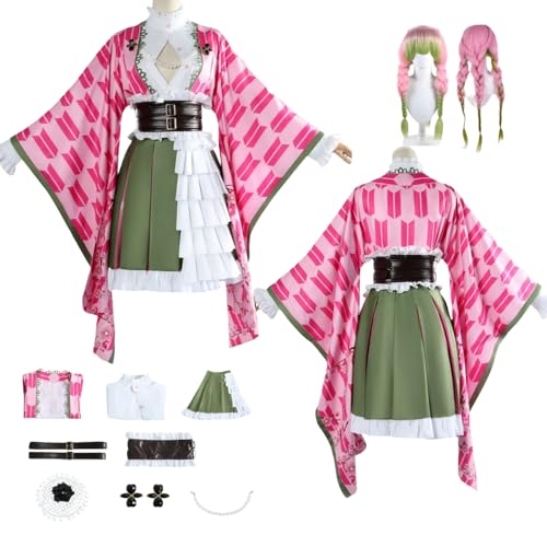 HBQC Anime Rollenspiel Kostüm Demon Slayer'Kanroji Mitsuri cospIay Kostüm Komplettset Perücken Kostüm Erwachsene Kostüm Halloween Karneval Party HBQC Anime Rollenspiel Kostüm Demon Slayer'Kanroji Mitsuri cospIay Kostüm Komplettset Perücken Kostüm Erwachsene Kostüm Halloween Karneval Party von HBQC