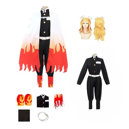 HBQC Anime Rollenspiel Kostüm Demon Slayer'Rengoku Kyoujurou cospIay Kostüm Komplettset Perücken Kostüm Erwachsene Fashion Halloween Karneval Party Dress-up HBQC Anime Rollenspiel Kostüm Demon Slayer'Rengoku Kyoujurou cospIay Kostüm Komplettset Perücken Kostüm Erwachsene Fashion Halloween Karneval Party Dress-up von HBQC