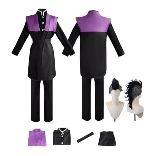 HBQC Anime Rollenspiel Kostüm Demon Slayer'Shinazugawa Genya cospIay Kostüm Komplettset Perücken Kostüm Erwachsene Kostüm Halloween Karneval Party von HBQC