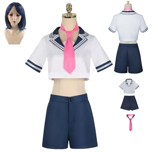 HBQC Anime Rollenspiel Kostüm Ich will deine PancreasSaki KurokawacospIay Kostüm für Perücken Kostüm für Erwachsene Halloween-Karneval-Party-Kostüm von HBQC