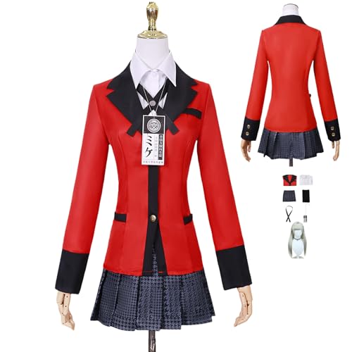 HBQC Anime Rollenspiel Kostüm Kakegurui'Momobami KiraricospIay Kostüm Komplettset Perücken Kostüm für Erwachsene Halloween-Karneval-Party-Kostüm von HBQC