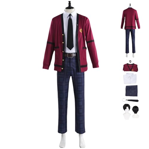 HBQC Anime Rollenspiel Kostüm Kakegurui'Suzui Ryota'cospIay Kostüm Komplettset Perücken Kostüm Erwachsene Fashion Halloween Karneval Party Dress-up von HBQC