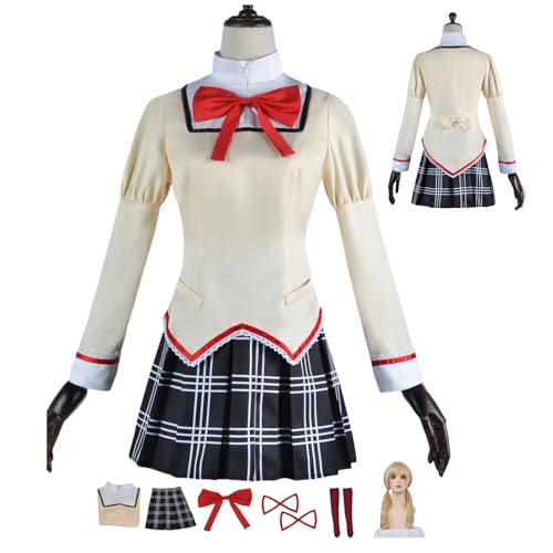 HBQC Anime-Rollenspiel-Kostüm Magical Girl Tomoe Mami cosplay für Perücken-Kostüm für Erwachsene, Halloween-Karneval-Party von HBQC