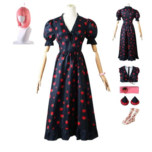 HBQC Anime-Rollenspiel-Kostüm SPY×FAMILY Anya Forgercosplay für Perückenfür Erwachsene, Halloween-Karneval-Party von HBQC