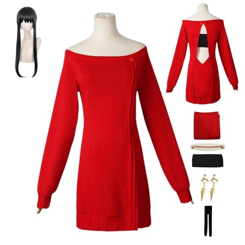 HBQC Anime-Rollenspiel-Kostüm SPY×FAMILY Yor Forgercosplay für Perücken- für Erwachsene, Halloween-Karneval-Party HBQC Anime-Rollenspiel-Kostüm SPY×FAMILY Yor Forgercosplay für Perücken- für Erwachsene, Halloween-Karneval-Party von HBQC
