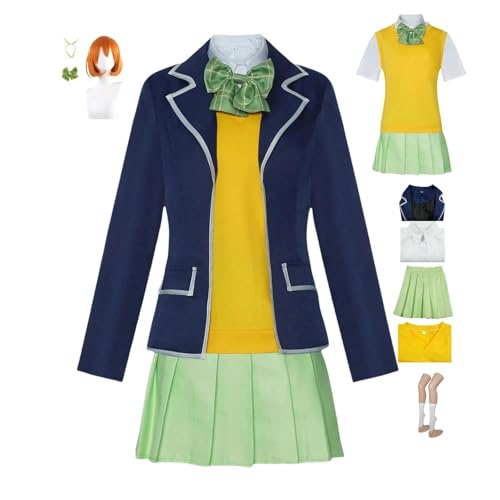 HBQC Anime-Rollenspiel-Kostüm The Quintessential Quintuplets Nakano Yotsuba cosplay für Perückenfür Erwachsene, Halloween-Karneval-Party HBQC Anime-Rollenspiel-Kostüm The Quintessential Quintuplets Nakano Yotsuba cosplay für Perückenfür Erwachsene, Halloween-Karneval-Party von HBQC