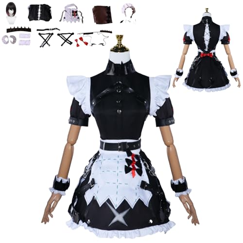 HBQC Anime Rollenspiel Kostüm Zenless Zone ZeroEllen JoecospIay Kleidung Komplettset Perücken Kostüm Erwachsene Fashion Halloween Karneval Party Dress-up von HBQC
