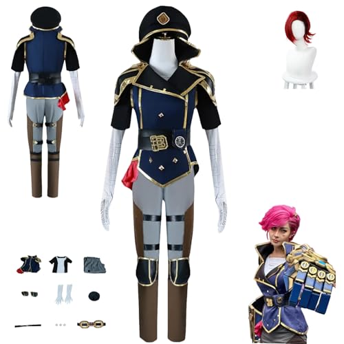 HBQC Anime Rollenspielkostüm Arcane Season 2VicospIay Kostüm für Perücken Kostüm für Erwachsene Halloween-Karneval-Party-Kostüm von HBQC