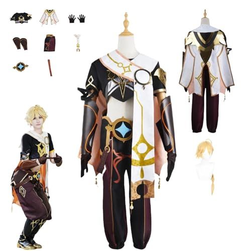 HBQC Genshin Impact Aether Anime-Rollenspiel-Kostüm Cosplay Kostüm Für Perücken Für Erwachsene, Halloween-Karneval-Party von HBQC