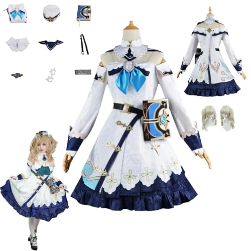HBQC Genshin Impact Barbara Anime-Rollenspiel-Kostüm Cosplay Kostüm Für Perücken Für Erwachsene, Halloween-Karneval-Party von HBQC