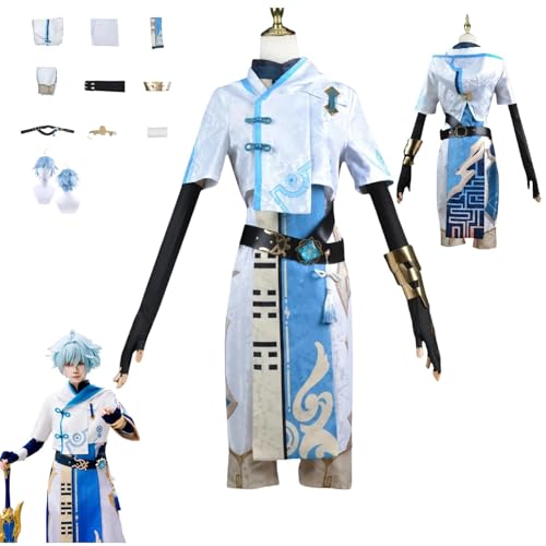 HBQC Genshin Impact Chongyun Anime-Rollenspiel-Kostüm Cosplay Kostüm Für Perücken Für Erwachsene, Halloween-Karneval-Party von HBQC