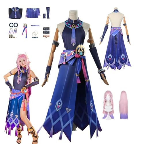 HBQC Genshin Impact Citlali Anime-Rollenspiel-Kostüm Cosplay Kostüm Für Perücken Für Erwachsene, Halloween-Karneval-Party von HBQC