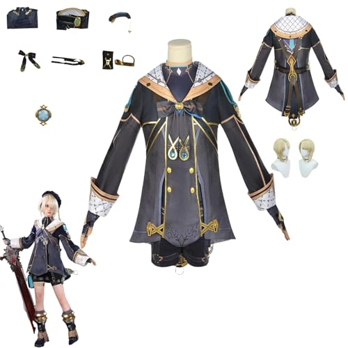 HBQC Genshin Impact Freminet Anime-Rollenspiel-Kostüm Cosplay Kostüm Für Perücken Für Erwachsene, Halloween-Karneval-Party von HBQC