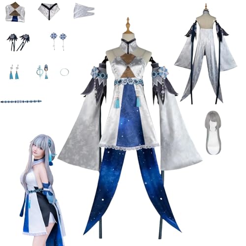 HBQC Genshin Impact Guizhong Anime-Rollenspiel-Kostüm Cosplay Kostüm Für Perücken Für Erwachsene, Halloween-Karneval-Party von HBQC