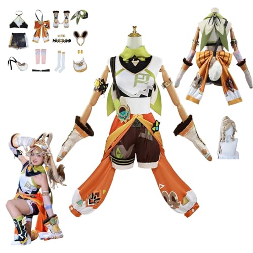 HBQC Genshin Impact Kachina Anime-Rollenspiel-Kostüm Cosplay Kostüm Für Perücken Für Erwachsene, Halloween-Karneval-Party von HBQC