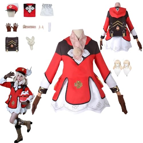 HBQC Genshin Impact Klee Anime-Rollenspiel-Kostüm Cosplay Kostüm Für Perücken Für Erwachsene, Halloween-Karneval-Party von HBQC