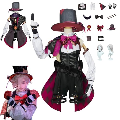 HBQC Genshin Impact Lyney Anime-Rollenspiel-Kostüm Cosplay Kostüm Für Perücken Für Erwachsene, Halloween-Karneval-Party HBQC Genshin Impact Lyney Anime-Rollenspiel-Kostüm Cosplay Kostüm Für Perücken Für Erwachsene, Halloween-Karneval-Party von HBQC