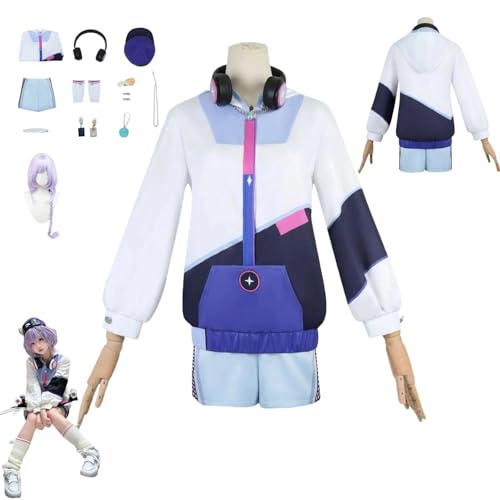 HBQC Genshin Impact Qiqi Anime-Rollenspiel-Kostüm Cosplay Kostüm Für Perücken Für Erwachsene, Halloween-Karneval-Party von HBQC