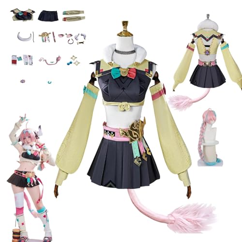 HBQC Genshin Impact Varesa Anime-Rollenspiel-Kostüm Cosplay Kostüm Für Perücken Für Erwachsene, Halloween-Karneval-Party von HBQC