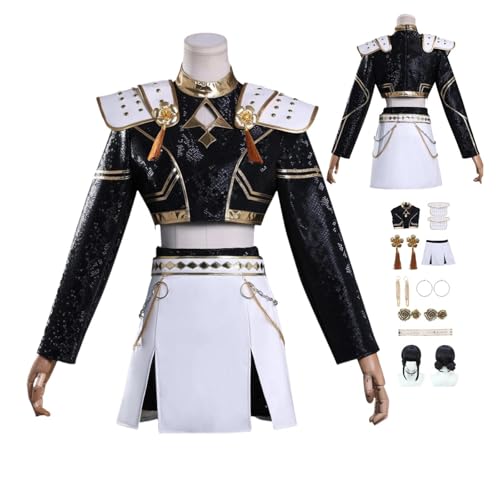 HBQC KPop Demon Hunters Zoey Anime-Rollenspiel-Kostüm Cosplay Für Perücken-Kostüm Für Erwachsene, Halloween-Karneval-Party HBQC KPop Demon Hunters Zoey Anime-Rollenspiel-Kostüm Cosplay Für Perücken-Kostüm Für Erwachsene, Halloween-Karneval-Party von HBQC