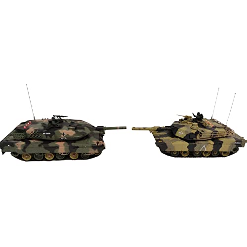 HBS Hubsons® 2-er Set RC Leopard 2A5 + Abrams M1A1 Kampf-Panzer für Multiples Gefecht mit Infrarot- und 6mm Softair BB Schuss von HBS Hubsons