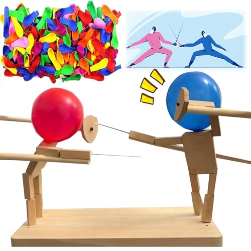 Balloon Bamboo Man Battle, Fast-Paced Balloon Fight, Wooden Bots Battle Game for 2 Players, Ballon-Bambus-Mann-Schlacht, Handmade Wooden Fencing Puppets, Hölzerne Fechtpuppen, Aufregend und lustig Balloon Bamboo Man Battle, Fast-Paced Balloon Fight, Wooden Bots Battle Game for 2 Players, Ballon-Bambus-Mann-Schlacht, Handmade Wooden Fencing Puppets, Hölzerne Fechtpuppen, Aufregend und lustig von HBSFBH