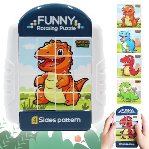 Drehbares 4 in 1 Tier-Motive Puzzle - 16 Teile für 3-6 Jahre Kinder, 3D Lernspielzeug, Geduldspiele, Motorikspielzeug von HBSFBH