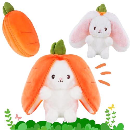 Osterhase Plüschtiere, 25cm Hasen Verstecken, Verstecken Oster-hasen Stofftier, Osterhase Kuscheltier, Erdbeeren Kaninchen Plüschtiere, Osterh-ase Gefülltes Plüs-chtier, Easter Bunny Cuddly Toy von HBSFBH