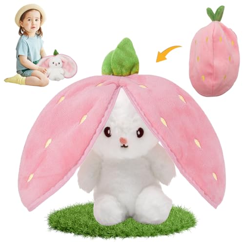 HBSFBH Osterhase Plüschtier, Osterhase Kuscheltier, Verstecken Osterhasen Stofftier, Erdbeeren Kaninchen Plüschtiere, Erdbeerhasen Kissen Plüschtier, Erdbeer Plüsch Spielzeug, für Jungen und Mädchen HBSFBH Osterhase Plüschtier, Osterhase Kuscheltier, Verstecken Osterhasen Stofftier, Erdbeeren Kaninchen Plüschtiere, Erdbeerhasen Kissen Plüschtier, Erdbeer Plüsch Spielzeug, für Jungen und Mädchen von HBSFBH
