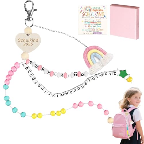 HBSFBH Schulanfang Rechenkette, Schultüte Mädchen Rechenkette 1. Klasse mit Geschenkbox, Rechenkette, Schultüte Mädchen Rechenkette, Junge Blau Rechenkette, mit Grußkarte Geschenkbox, als Geschenk von HBSFBH