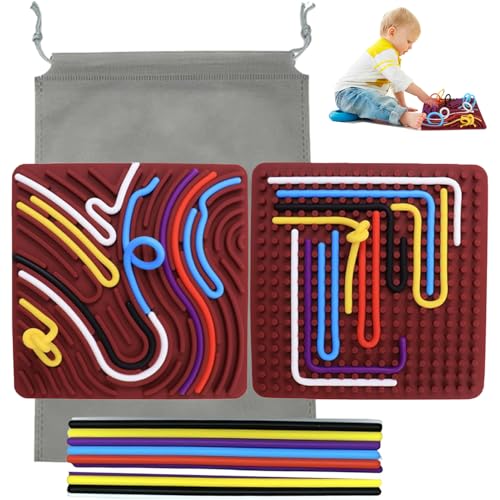 Sensory Activity Board, Beruhigendes Fidget-Spielzeug aus Silikon, Leises Brett, Sensory Fidget Board, Silent Sensory Board, Silicone Fidget Toy, mit Tragbarer Reisetasche, für Beruhigung (Rot) Sensory Activity Board, Beruhigendes Fidget-Spielzeug aus Silikon, Leises Brett, Sensory Fidget Board, Silent Sensory Board, Silicone Fidget Toy, mit Tragbarer Reisetasche, für Beruhigung (Rot) von HBSFBH