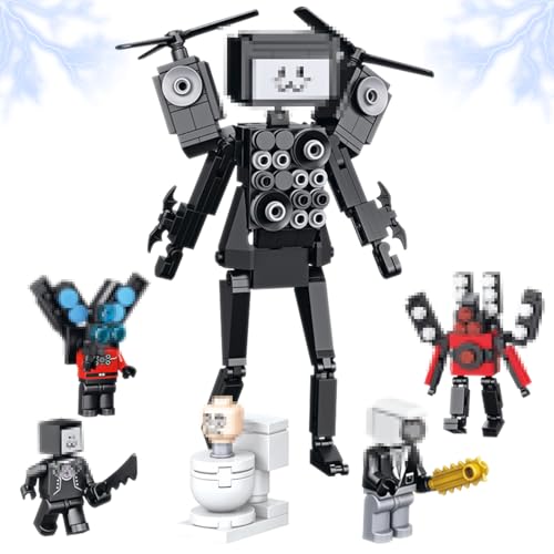 HBSFBH Skibidi Toilet Titan Building Blocks, Skibidi Toilet Toy Building Set, Skibidi Toilet Titan Tv Man, Skibidi Toilet Bausteine, Skibidi Toilet Building Blocks Set, für Jungen und Mädchen von HBSFBH