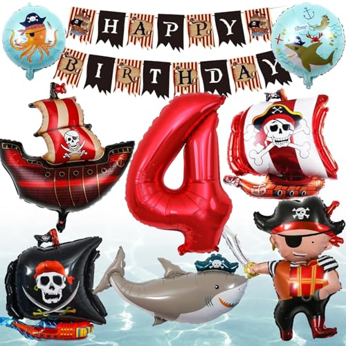 Pirate 4. Geburtstag Deko, Party Deko Kinder Pirate Luftballon, Piratenschiff Ballon, Piraten Deko Kindergeburtstag Luftballon Set, Kinder Piraten Folienballon, für Kindergeburtstag Geburtstagsfeier Pirate 4. Geburtstag Deko, Party Deko Kinder Pirate Luftballon, Piratenschiff Ballon, Piraten Deko Kindergeburtstag Luftballon Set, Kinder Piraten Folienballon, für Kindergeburtstag Geburtstagsfeier von HBSFBH