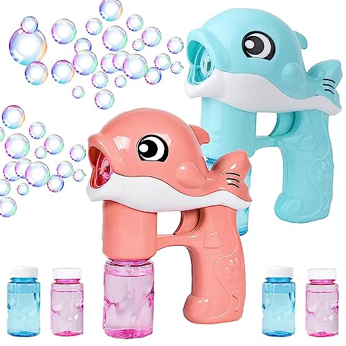 Seifenblasen-Pistole, 2 Stück Seifenblasenmaschine für Kinder, Bubble Maschine, Seifenblasenpistole mit Seifenblasenlösung, Seifenblasen Pistole Für Kinder Outdoor Party, Sommerparty von HBSFBH