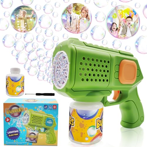 Seifenblasen-Pistole, Seifenblasenpistolen, Seifenblasenmaschine für Kinder, Bubble Gun Kinder 5000+ Blasen mit Seifenblasenlösung, Seifenblasen Pistole für Kinder, Bubble Maschine Sommerparty von HBSFBH