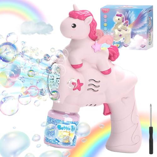 Seifenblasen-Pistole, Seifenblasenpistolen, Seifenblasenmaschine für Kinder, Bubble Gun Kinder 10000+ Blasen mit Seifenblasenlösung, Seifenblasen Pistole für Kinder, Bubble Maschine Sommerparty von HBSFBH