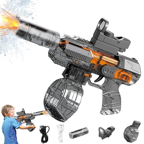 Wasserpistole Elektrisch für Erwachsene Kinder, Automatische Wasserpistole, Elektrische Wasserpistole Große Kapazität 500cc, Wiederaufladbar Wasserpistole Kinder mit Blitzeffekten, Für Pool Strand von HBSFBH