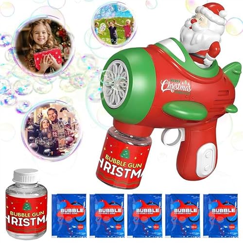 HBSFBH Weihnachtsblasenpistole, automatische Seifenblasenmaschine, Weihnachtsmann Seifenblasen Machine, Christmas Bubble Maker, Christmas Bubble Gun, Geschenke für Kinder HBSFBH Weihnachtsblasenpistole, automatische Seifenblasenmaschine, Weihnachtsmann Seifenblasen Machine, Christmas Bubble Maker, Christmas Bubble Gun, Geschenke für Kinder von HBSFBH