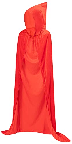 HBselect Halloween Umhang Vampir Kostüm Vampirumhang mit Kapuze für Erwachsene Damen Herren für Kinder aus Samt Rot Einlagig 190 cm von HBselect