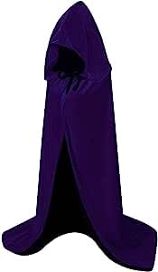 HBselect Halloween Umhang Vampir Kostüm Vampirumhang mit Kapuze für Erwachsene Damen Herren für Kinder aus Samt dopelseitig Violett Doppelt 190 cm von HBselect