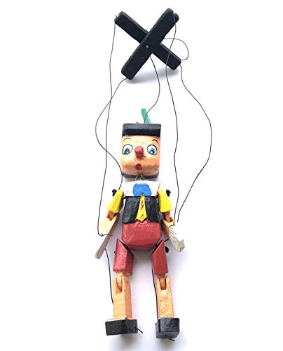 HC Enterprise-019 Pinocchio aus Holz mit mehrfarbigem Seil, 20 cm von HC enterprise