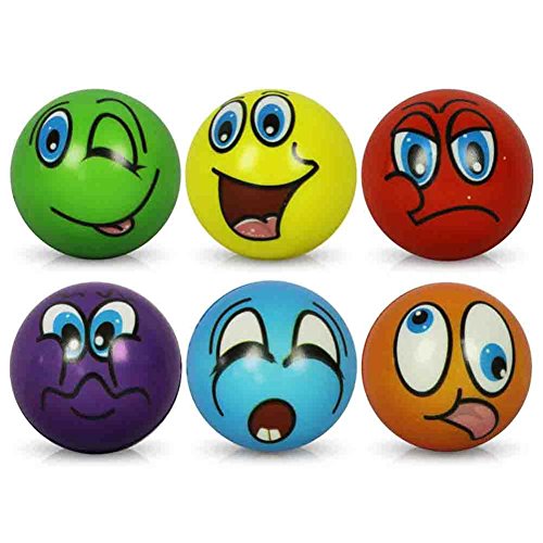 HC-Handel 12 x Stressball Streßball Knautschball Antistressball lustige Gesichter Softball Sortiert 6 cm von HC-Handel