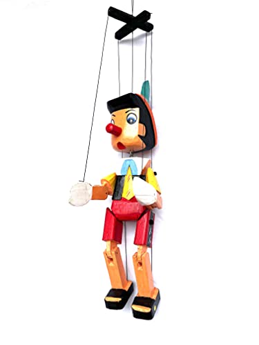 Pinocchio aus Holz mit Seilen, 30 cm, mehrfarbig ( HC enterprise-0325) von HC enterprise